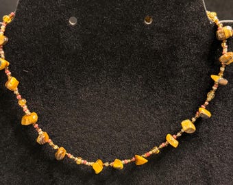 handmade tiger’s eye beaded choker necklace