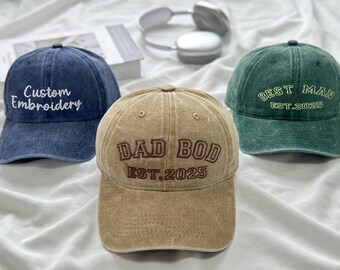 Personalized Text Cap, Custom Embroidered Baseball Cap, Mother's Day, Gift for Dad