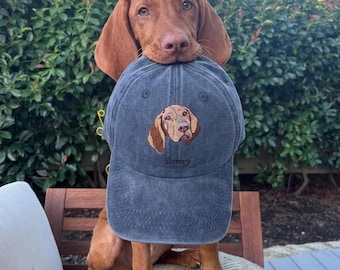 Personalized Pet Photo Hat Custom Embroidered Dog Cat Baseball Cap Pet Lover Gift