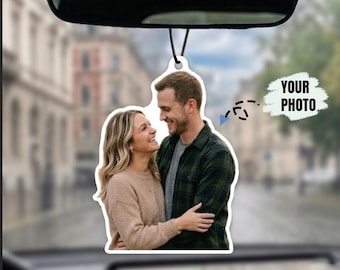Personalized Air Freshener Custom Photo Car Charm Gift for Dad Husband Pet Family