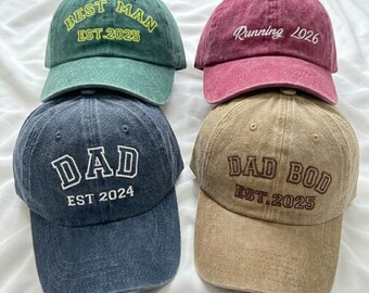 Custom Text Embroidered Hat,Personalized Cap,Vintage Style Trucker Hat, Fathers Day Gift