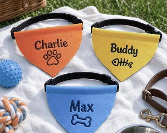 Personalized Pet Bandana Custom Name Dog Bib Adjustable Cat Scarf Puppy Neckwear Gift