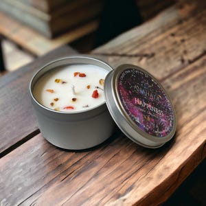 Happiness - Scented Soy Candle in a Metal Tin