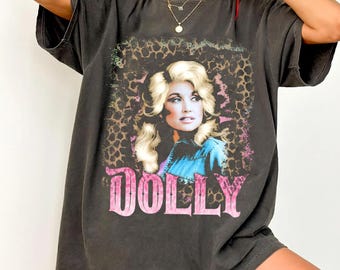 Comfort Colors Dolly Parton Retro Tee / 80s Country Music Shirt. Autograph Gift