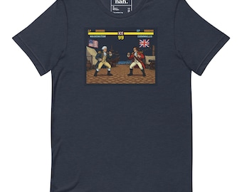 Washington vs Cornwallis Retro Arcade Fighter Shirt, Pixel Art History Tee