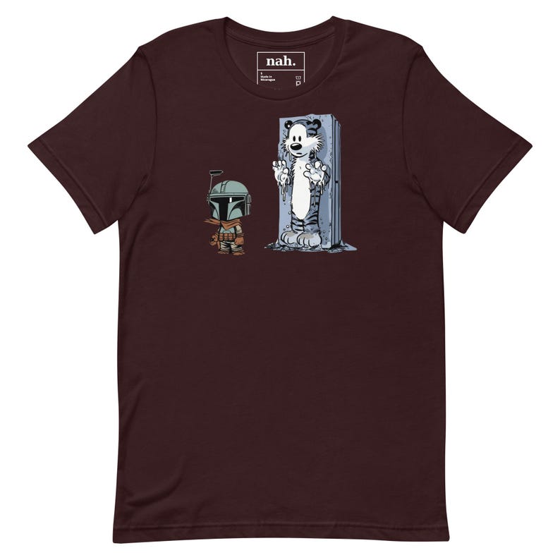 Boba Fett & Carbonite Calvin Shirt, Funny Star Wars Calvin and Hobbes Parody Tee, Bounty Hunter Frozen Tiger Mashup, Nerdy Pop Culture Gift