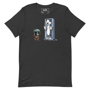 Boba Fett & Carbonite Calvin Shirt, Funny Star Wars Calvin and Hobbes Parody Tee, Bounty Hunter Frozen Tiger Mashup, Nerdy Pop Culture Gift