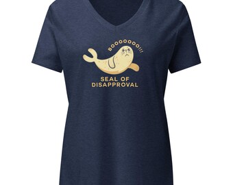 Seal of Disapproval V-Neck Tee, Sarcastic Animal Pun Shirt