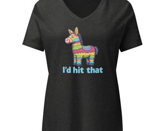 Funny Piñata V-Neck Tee, Bachelorette Fiesta Humor Top