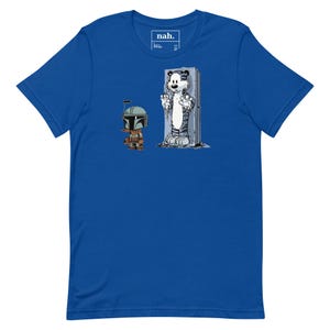 Boba Fett & Carbonite Calvin Shirt, Funny Star Wars Calvin and Hobbes Parody Tee, Bounty Hunter Frozen Tiger Mashup, Nerdy Pop Culture Gift