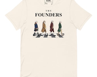Camiseta parodia de Abbey Road de los Padres Fundadores, camiseta retro de banda histórica, regalo de historia estadounidense