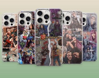 Funda para teléfono Descendants Disney Villain Kids Cover para iPhone 17Pro, 16, 15, 14, 13, 12, Samsung S26, S25, S24, S23Fe, A16, A56, Pixel 10 9Pro