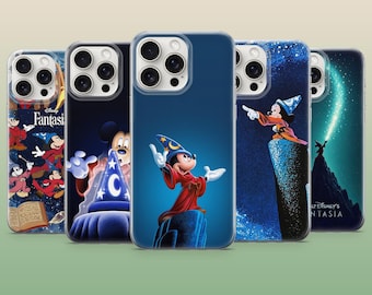 Funda para teléfono Disney Fantasia, diseño de Mickey el Hechicero, cubierta mágica para iPhone 17 Pro, 16, 15, 14, 13, 12, Samsung S26, S25, S24, A56, A16, Pixel 10 Pro 9A