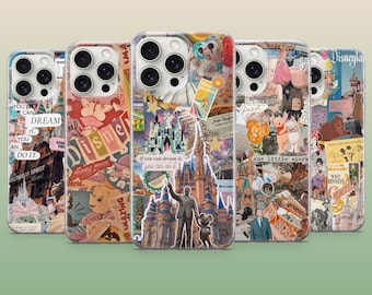 Funda para teléfono Disneyworld, diseño vintage de parque Disney, compatible con iPhone 17Pro, 16, 15, 14, 13, 12, Samsung S26, S25, S24, S23Fe, A16, A56, Pixel 10 y 9Pro.
