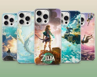 Funda para teléfono Legend of Zelda Tears Kingdom con diseño estético para iPhone 17Pro, 16, 15, 14, 13, Samsung S26, S25, S24, A56, A16, Pixel 10Pro, 9A