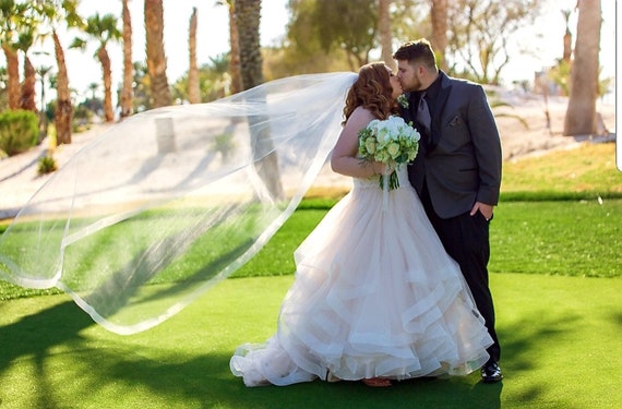 Cathedral Wedding Veil: Bridal Illusion Tulle, Horsehair  display picture 3