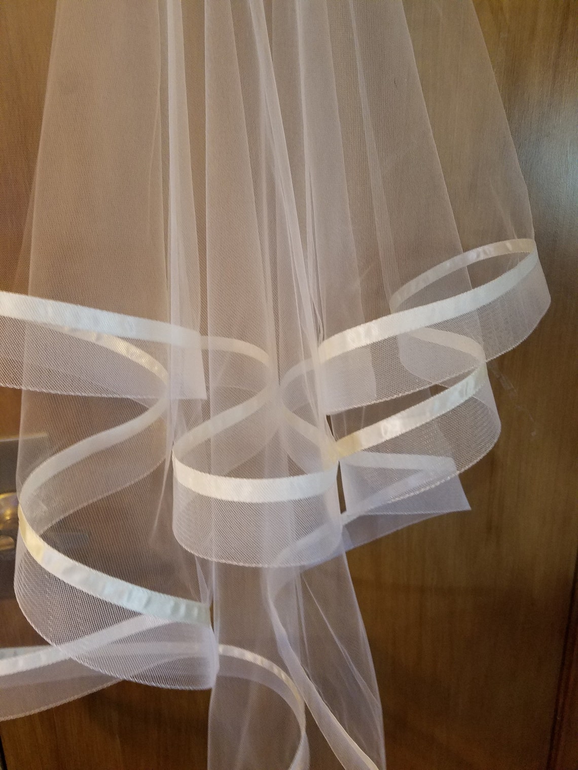 Horsehair Veil Wedding Veil With Horsehair Trim and Ribbon 2 Etsy