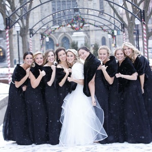 bridal party fur shawls
