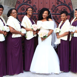 bridal party fur shawls