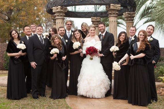 bridal party fur shawls