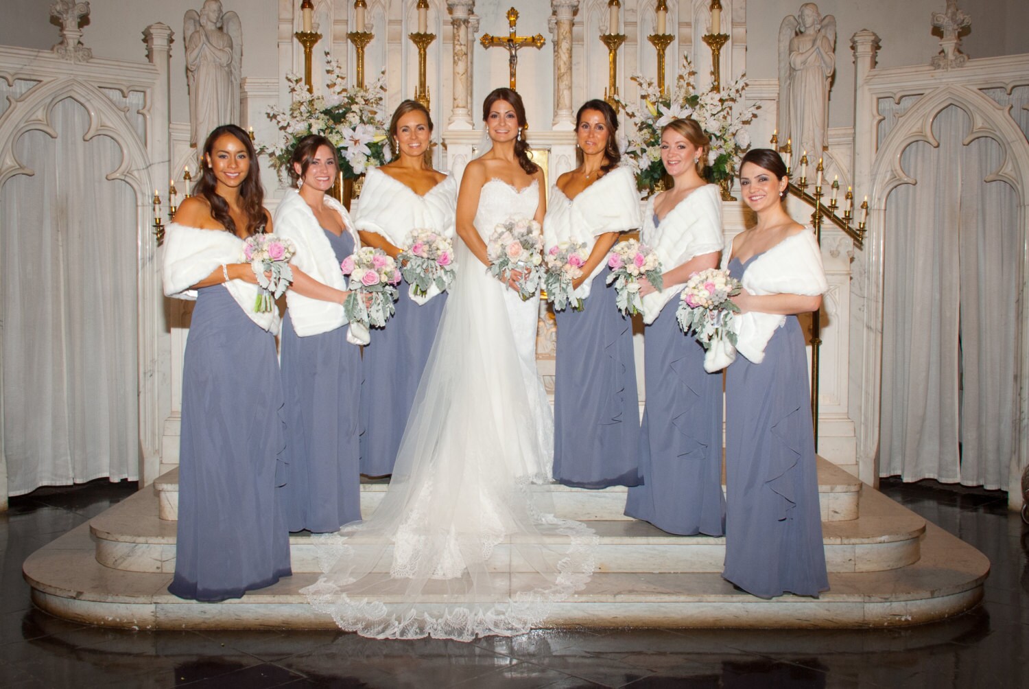 fur shawls for winter weddings