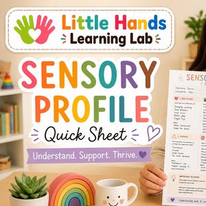 Snelblad sensorisch profiel | Autisme Sensory Needs Tracker | Ouderhulpmiddel voor speciale behoeften | Afdrukbare pdf voor OT en docent