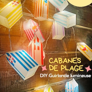 DIY Beach Hut String Lights – Printable and Colorable PDF Tutorial