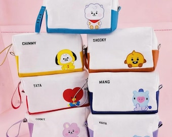Estuche con cremallera de personaje, KPOP, regalo para Army, regalo para fans del Kpop, neceser de maquillaje