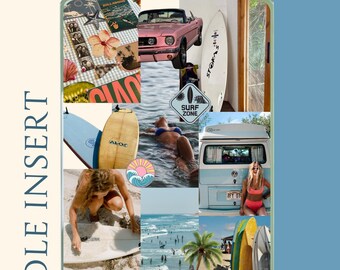 Kindle Paperwhite/ Colorsoft/ Basic-inzetstuk; Kustsurfergirl-vibe