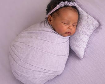 Light Lavender Seamless Backdrop and wrap Set: Cable Knit Texture