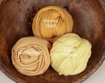 Stretchy Newborn Photography Wraps, Yellow, Gold, 16 x 58 plus stretch, Newborn Prop