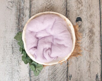 Wool Fluff , Light Lavender, Merino Wool,  Basket Stuffer, Photo Prop newborns