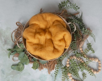 Wool Fluff , Basket Stuffer, Photo Prop newborns, Honey Gold