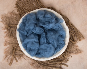 Wool Fluff , Blue Jeans, Basket Stuffer, Photo Prop newborns