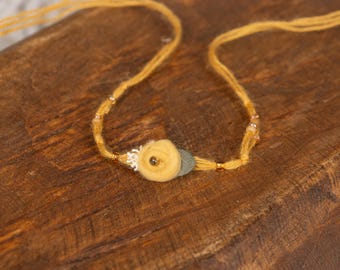 Newborn Beaded headband: Gold Yellow color, photography prop
