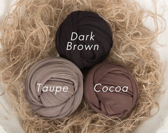 Stretchy Newborn Photography Wrap: Brown (16" x 58")