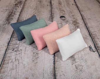 Small Pillow, Cable Knit Texture Cover, Newborn Photography Support Prop, Fleece Pillow