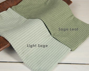 Crochet Waffle stretchy Wrap, Texture, Photo Swaddle, Sage Colors,  Newborn Photography Wraps, Pick One