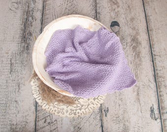 Crochet Blanket Layer: Lavender, Photography Prop