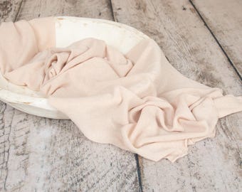 Stretchy Sweater Fabric Wrap: Beige, for Newborn Photography