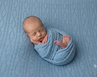 Baby Blue Seamless Backdrop and wrap Set: Cable Knit Texture