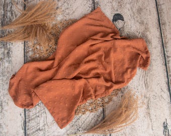 Fabric Blanket: Dot texture layer, Dusty Orange, for newborn photography