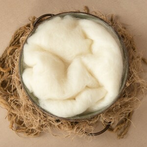 Wool Fluff , Filler, Merino wool, Cream, Basket Stuffer, Photo Prop newborns