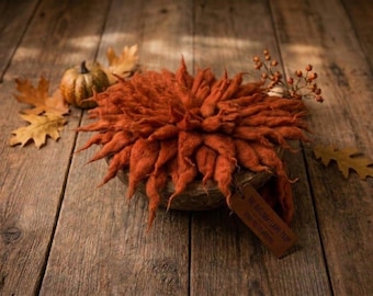 18" Soft Wool layering Piece, Burnt Orange, Photo Prop for newborns