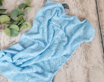 Fabric Blanket: Floral Lace, Light Yellow, for newborn photography