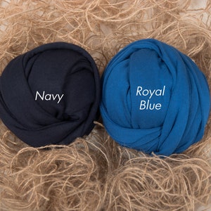 Stretchy Newborn Photography Wraps, Blues, 16 x 58 plus stretch, Newborn Photography Prop