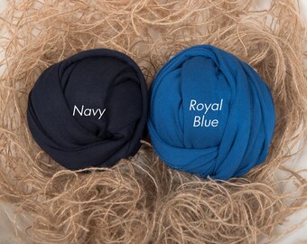 Stretchy Blue Newborn Photography Wrap: Blues (16" x 58")
