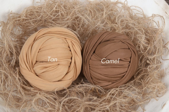 Stretchy Newborn Photography Wrap: Tan or Camel, 16" x 58"