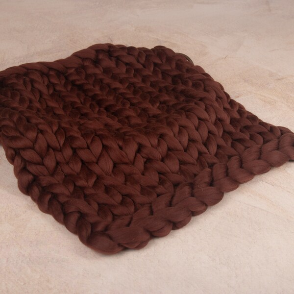 Chocolate Brown Wool Blanket Etsy
