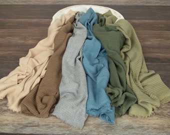 PICK ONE, Brushed Waffle Texture Newborn Wrap for Newborn Photography